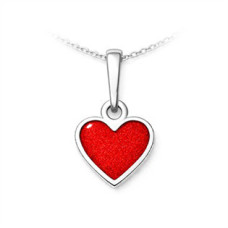 Stříbrný přívěsek srdce červené třpytky