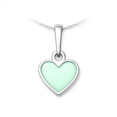 Stříbrný přívěsek srdce pastelově zelené