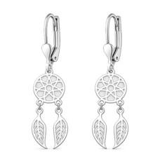 Stříbrné náušnice lapač snů