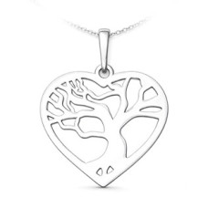 Stříbrný přívěsek strom života v srdci