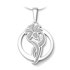 Stříbrný přívěsek květ v kruhu