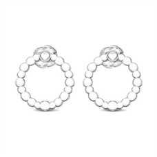 Stříbrné náušnice kruh s mini srdcem