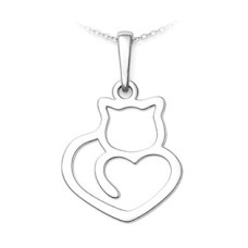 Stříbrný přívěsek kočka