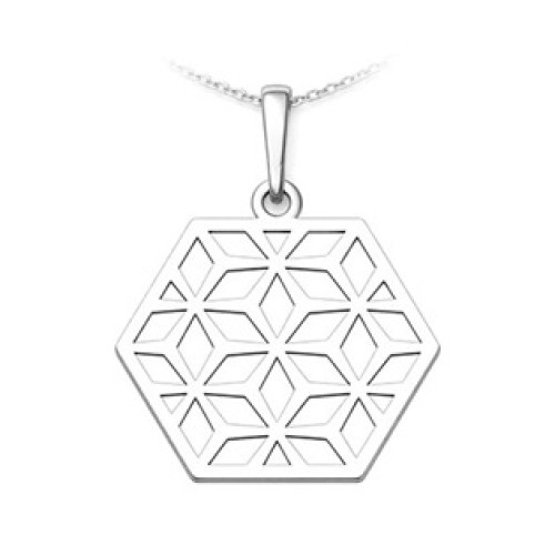 Stříbrný přívěsek hexagon Stříbrný přívěsek hexagon