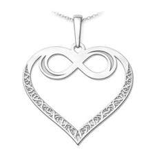 Stříbrný přívěsek srdce s nekonečnem