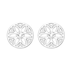 Stříbrné náušnice květinová mandala