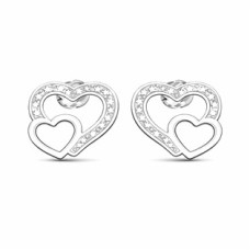 Stříbrné náušnice se srdíčky