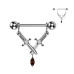 Ozdobný piercing do bradavky s dýkami Ozdobný piercing do bradavky s dýkami
