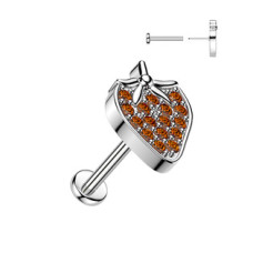 PUSH-IN piercing do ucha nebo brady - jahůdka