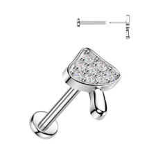 PUSH-IN piercing do ucha nebo brady - houbička