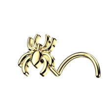Zlacený piercing do nosu pavouček