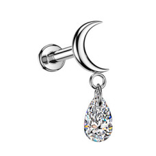 Piercing do ucha - labreta měsíc TITAN