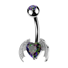 Piercing do pupíku okřídlené srdce