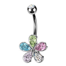 Piercing do pupíku kytička barevná