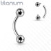 Piercing do obočí Titan, 1,2 x 8 mm, kuličky 5 mm