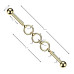 Zlacený industrial piercing s kroužky Zlacený industrial piercing s kroužky
