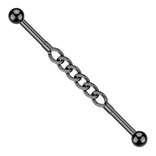 Černý industrial piercing řetěz Černý industrial piercing řetěz