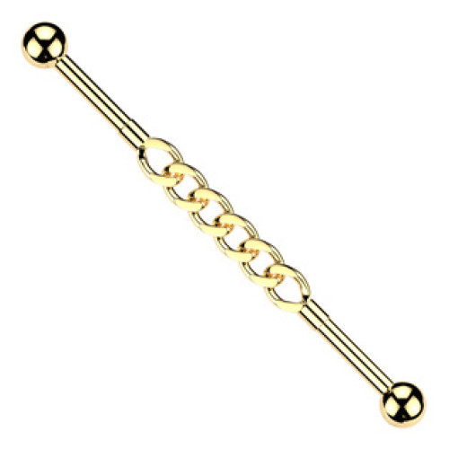 Zlacený industrial piercing řetěz Zlacený industrial piercing řetěz