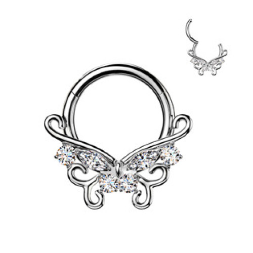 Piercing segment kruh TITAN motýlek Piercing segment kruh TITAN motýlek