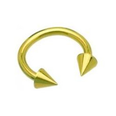 Piercing - podkova 1,6x11 mm, žlutá barva