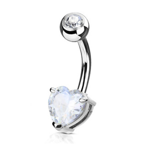 Piercing do pupíku srdce, barva: čirá Piercing do pupíku srdce, barva: čirá