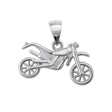 Stříbrný přívěšek motorka