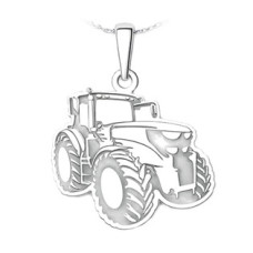 Stříbrný přívěsek traktor