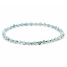 Minerální náramek přírodní Larimar a stříbro AG925