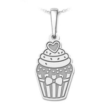 Stříbrný přívěsek cupcake se srdcem