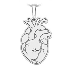 Stříbrný přívěsek anatomické srdce