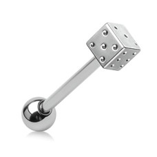 Piercing do jazyka - hrací kostka