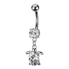 Visací piercing do pupíku želvička