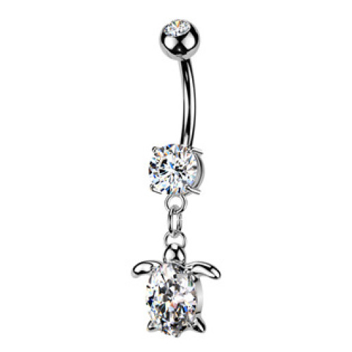 Visací piercing do pupíku želvička Visací piercing do pupíku želvička