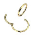 Zlacený ocelový piercing - segment kruh