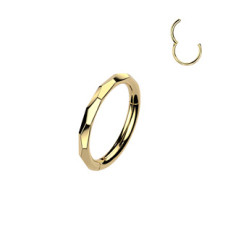 Zlacený ocelový piercing - segment kruh