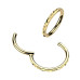 Zlacený ocelový piercing - segment kruh