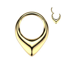 Zlacený ocelový segment kruh - helix / cartilage / tragus piercing