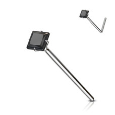Variabilní piercing do nosu, černý zirkon 2,5 x 2,5 mm