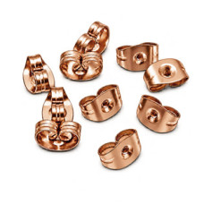 Náušnicový puzetový uzávěr ocelový, rose gold - 1 kus
