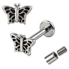 Piercing do brady - labreta - motýlek