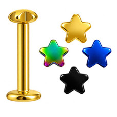 Piercing do brady - labreta hvězdička