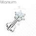 PUSH IN piercing do brady / ucha TITAN 1,2 x 8 mm, bílý opál