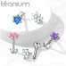 PUSH IN piercing do brady / ucha TITAN 1,2 x 8 mm, modrý opál