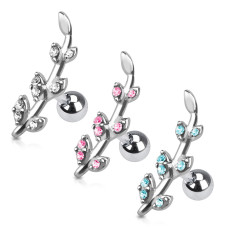 Cartilage piercing do ucha větévka s lístky