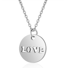 Ocelový náhrdelník kolečko LOVE