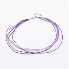 Levandulově fialová šňůrka na krk z organzy
