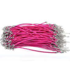 Koženkový splétaný náramek purpurový