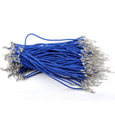 Koženkový splétaný náramek tmavě modrý