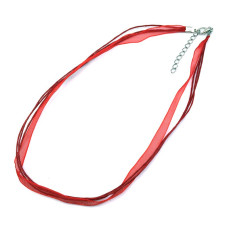 Červená šňůrka na krk z organzy