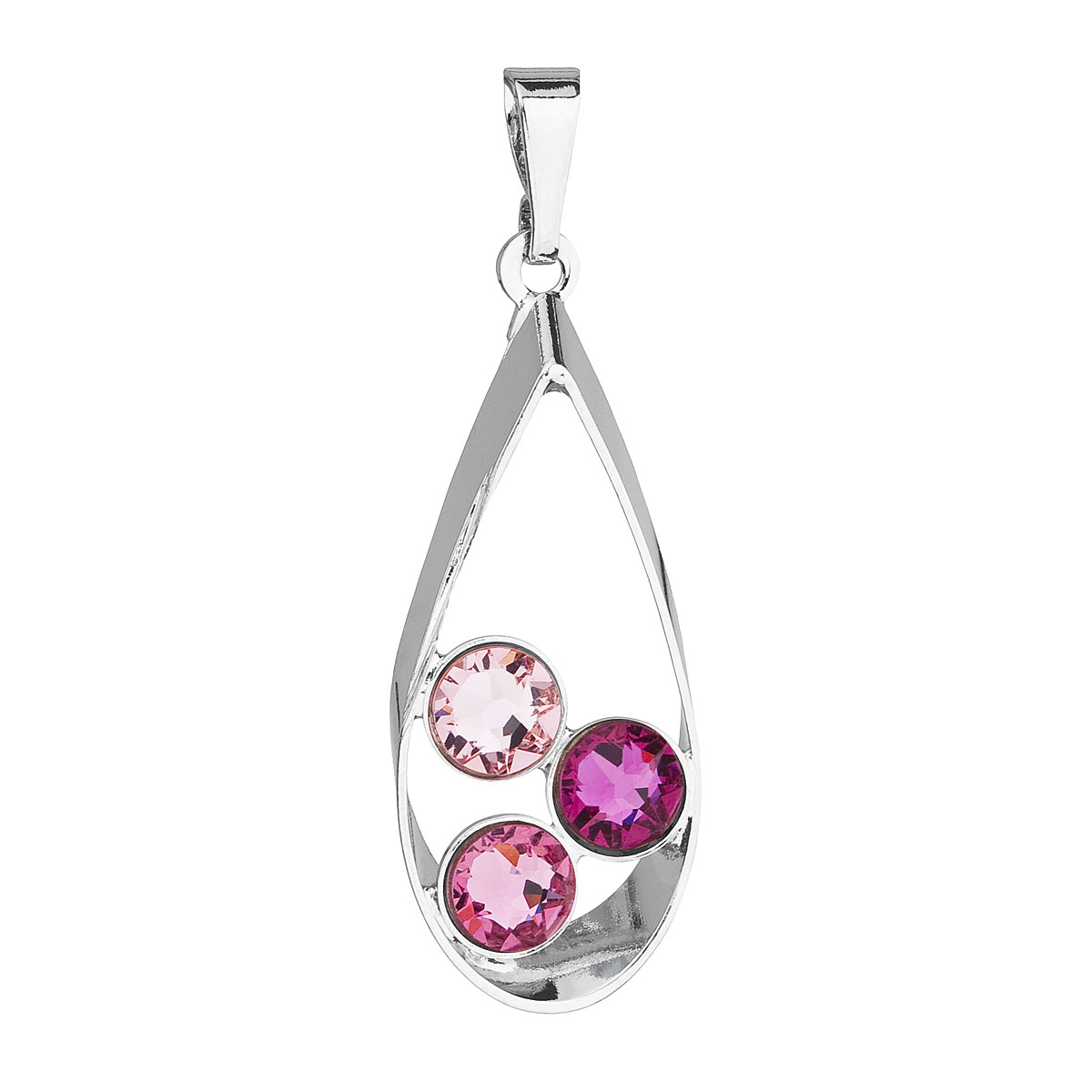 Přívěsek bižuterie se Swarovski krystaly růžová slza 54031.3